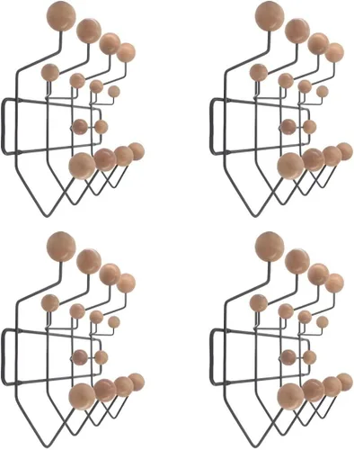 Vista 14 de Industrial Hooks Punch-Free Metal Wall-Mounted Coat Rack with Wood Ball Decoration Iron Coat Rack with Solid Wood Ball Wall Coat Hook Metal Simple