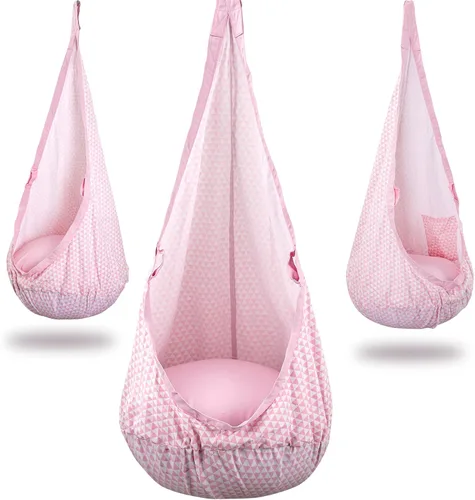 Vista 10 de YAERSI Silla de hamaca infantil de algodón con cojín inflable de PVC