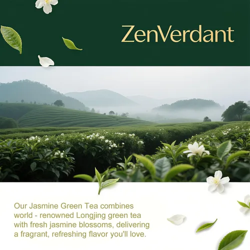 Vista 9 de ZenVerdant Té verde de jazmín de primera calidad, hojas sueltas, baja en cafeína, alto antioxidante, suave, no amargo, listo para preparación