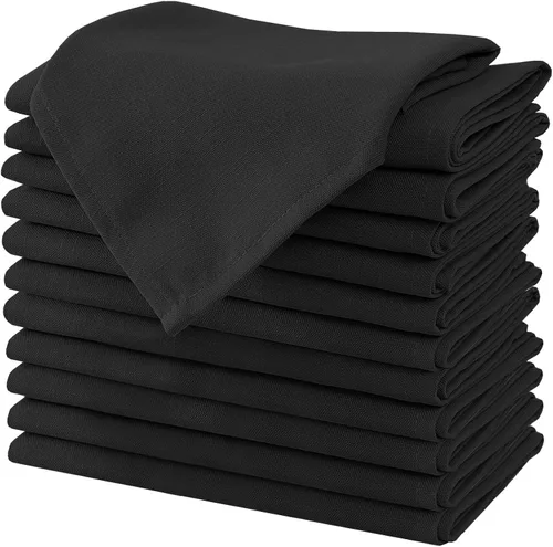 Vista 43 de H.VERSAILTEX Juego de 12 servilletas de tela (18 x 18 pulgadas), servilletas texturizadas de lino, impermeables, extra suaves, gruesas, duraderas