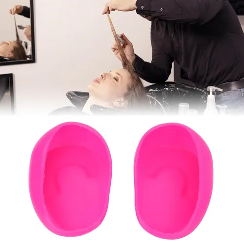 Vista 5 de Cubiertas reutilizables para los oídos de tinte para el cabello, 10 unidades de silicona impermeables para teñir el cabello, ducha, baño