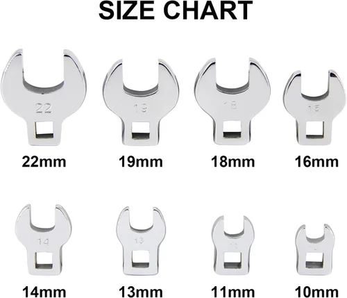 Vista 3 de MacWork Juego de 8 llaves métricas de 3/8 pulgadas, ideal para espacios reducidos, kit de 8 piezas con organizador de clip