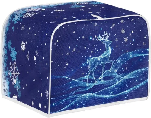 Vista 2 de FOR U DESIGNS Cubierta azul para tostadora, fundas para electrodomésticos pequeños, lavables a máquina, a prueba de polvo, protección de huellas