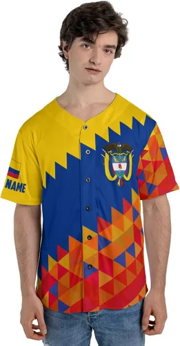 Vista 5 de Camiseta personalizada de béisbol de Colombia, camiseta de béisbol Colombia FLag Pride Camiseta Beisbol Colombiana