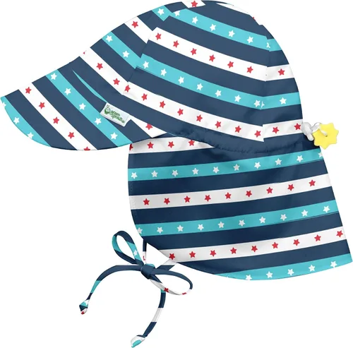 Vista 7 de Sombrero I play by Green Sprouts, de solapa, protección solar UPF 50+ para cabeza, cuello y ojos, para bebé Helechos Verde Oscuro