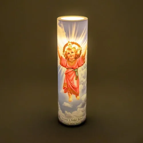 Vista 6 de Niño divino Jesús, vela de oración devocional sin llama LED