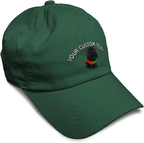 Vista 39 de Gorra de béisbol suave negra con cabeza de laboratorio bordada para perros, sarga de laboratorio negra, de algodón, con mosca de dragón, sombreros