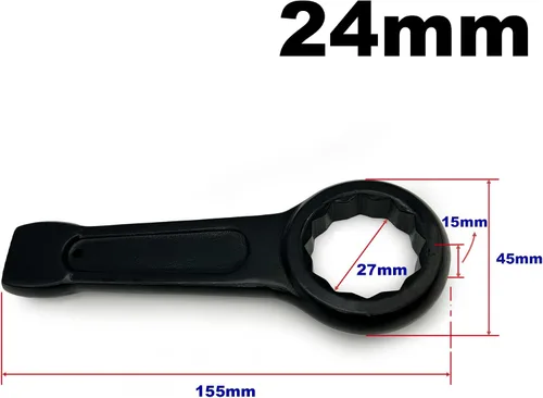 Vista 2 de Slogging Box End Striking Ring Llave métrica Slugging Llave plana de un solo anillo 0.945 in