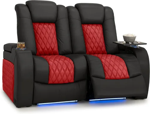 Vista 123 de Seatcraft Asiento de cine en casa Diamante Marrón Reclinable Individual