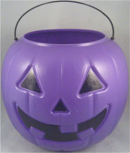 Vista 3 de Balde de caramelos con forma de Calabaza de Halloween., Azul