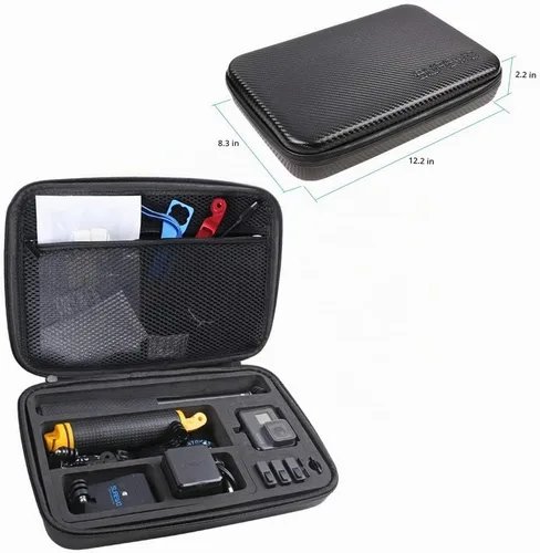 Vista 6 de Funda de transporte impermeable compatible con GoPro Hero 13/12/11/10/9/8/7/(2018)/6/5 Negro, DJI osmo action, AKASO/Campark/YI Action Camera y más