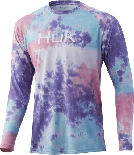 Vista 70 de Huk Pursuit Vented LS para hombre Refracción Fish Fade - San Sal/Wahoo