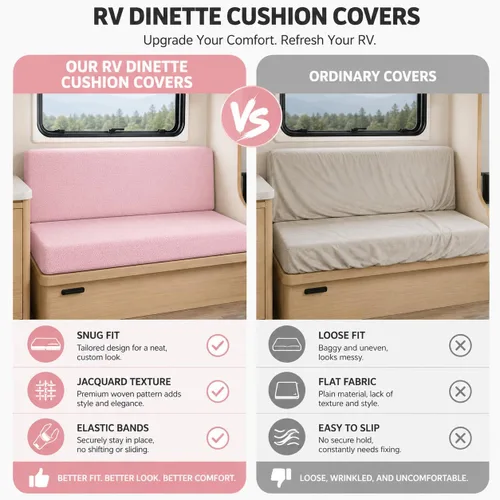 Vista 4 de NILUOH Juego de cojín lavable para sofá y respaldo de autocaravana, fundas elásticas de cojín elásticas para comedor de caravana, aptas para 01