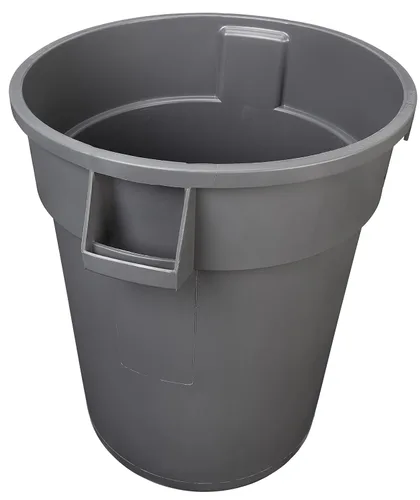 Vista 5 de AmazonCommercial - Cubo de basura redondo resistente de 32 galones, gris, paquete de 2