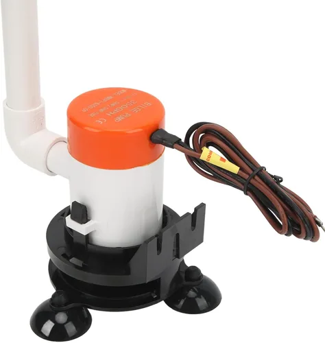 Vista 6 de Aramox Bomba aireadora Livewell Baitwell de 350 GPH de 12 V, sumergible, portátil, parte inferior, ventosa, kit de sistema de bomba de aireación