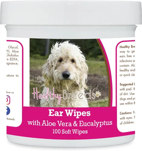 Vista 159 de Healthy Breeds Affenpinscher Toallitas de limpieza de oídos con aloe y eucalipto para perros, 100