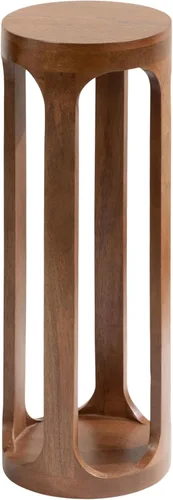 Vista 15 de Kate and Laurel Dahl - Mesa redonda de madera para bebidas; 12 x 23 pulgadas; marrón natural; mesa de pedestal de acento circular de madera bohemia