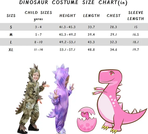 Vista 4 de DEAR MODEL Disfraz de T-rex rosa para niñas de 3 a 14 años