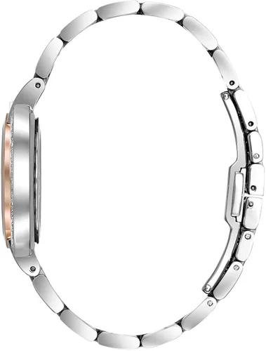 Vista 3 de Bulova Rubaiyat 98R247 - Reloj de cuarzo con esfera plateada y diamantes de acero de dos tonos