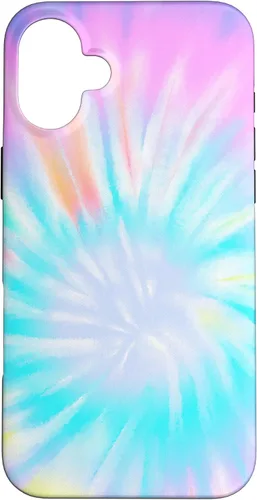 Vista 22 de iPhone 16 Tie Dye Colorful Rainbow Swirl Abstract Design Case