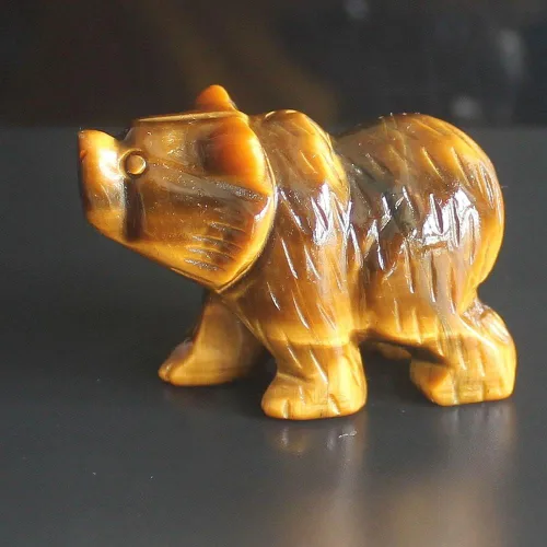 Vista 14 de Figura de oso de cristal tallada a mano de 2 '' talla de animal (ágata de encaje loco 2)