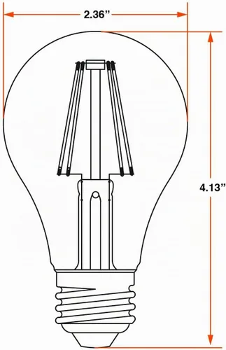 Vista 4 de Sylvania - Bombilla de filamento LED transparente A19, 6.5 W, regulable, 800 LMS, base media, 2700 K, blanco suave, paquete de 2 (42170)