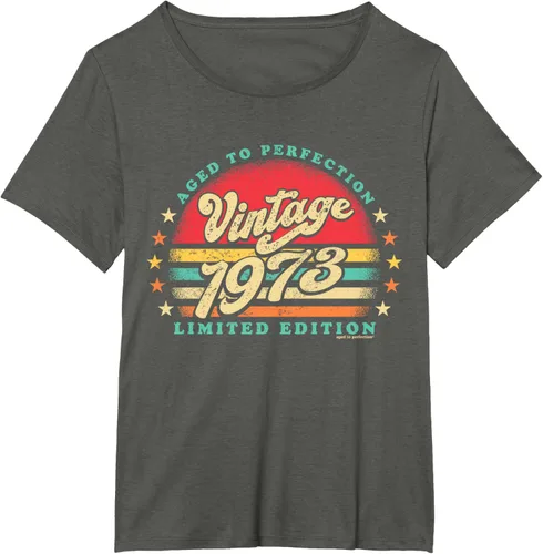 Vista 20 de Camiseta retro de 50 cumpleaños de 1973 de edad a la perfección nacido en los años 70, Negro