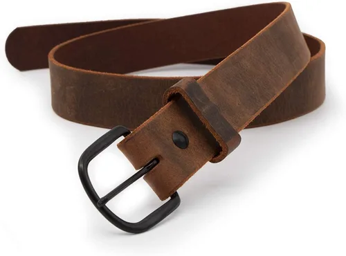 Vista 6 de The Bootlegger - Cinturón de cuero Fabricado en Estados Unidos Cuero de grano completo Cinturón para hombre, Bootlegger Marrón