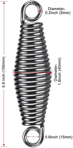 Vista 4 de SELEWARE Heavy Duty Bag Spring for Punching Bag - Chrome Plated with Secure Closed-Loop Design for Boxing, MMA, and More, Smooth & Safe Suspension