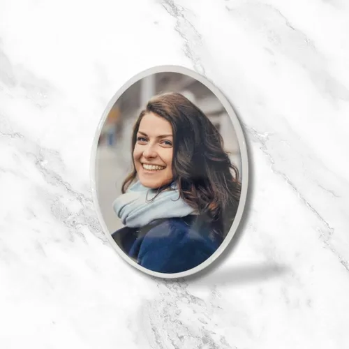 Vista 32 de Azulejo fotográfico de cerámica conmemorativo personalizado Italia – Cuadro ovalado de porcelana impermeable de 1 pulgada para lápidas y tumbas