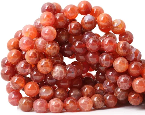 Vista 84 de Cuentas redondas sueltas de ágata estilo antiguo vena de dragón de 6mm, cuentas para diseño de joyas, 60 cuentas Ágata de vena de dragón