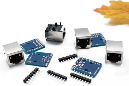 Vista 2 de Treedix Juego de 4 conectores RJ45 de 8 pines (8P8C) y placa de conexión compatible con Ethernet DMX-512 RS-485 RS-422 RS-232 (sin ensamblar)