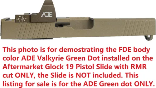 Vista 3 de Ade Advanced Optics Valkyrie RD3-023 Generation 2 - Mira de punto verde, tierra oscura plana, compatible con pistolas RMR/SRO