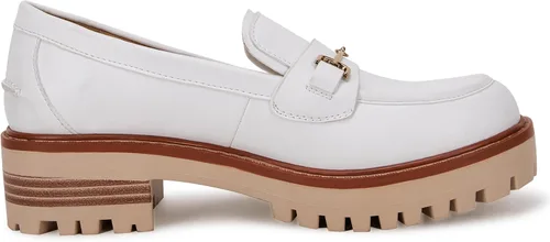 Vista 3 de VETASTE Mocasines clásicos de tacón grueso con plataforma y suela de lengüeta para mujer, con puntera redonda, zapatos Oxford con cadena de metal