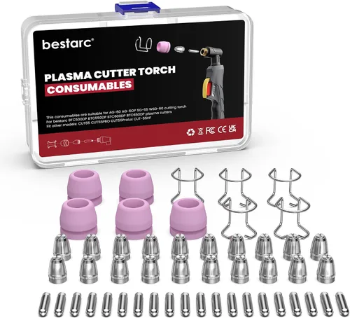 Vista 12 de Bestarc Blow Back Plasma Cutter Antorcha Consumibles, 23pcs Kit de antorcha