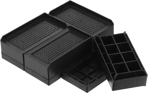 Vista 11 de uxcell Paquete de 4 elevadores rectangulares para cama, 1.6 pulgadas, borde en L, resistentes, ajustables, para cama, sofá, mesa y elevador de sofá