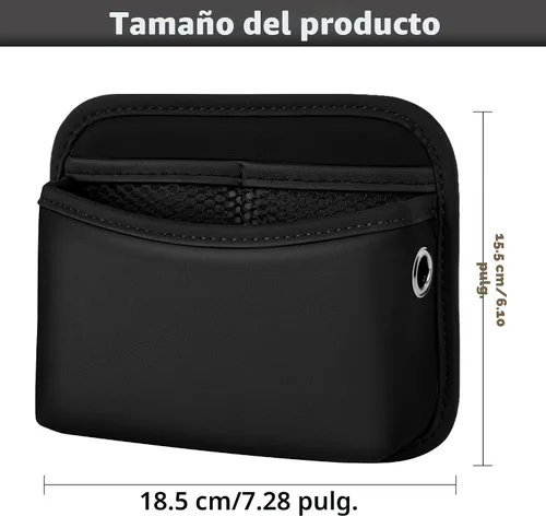Vista 4 de JEYODA Bolsillo de almacenamiento lateral para asiento de auto, organizador pequeño, bolsa organizadora lateral de consola de cuero sintético
