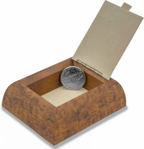 Vista 2 de Venerare Pequeña caja decorativa de recuerdo de rosario con placa de San Miguel Arcángel