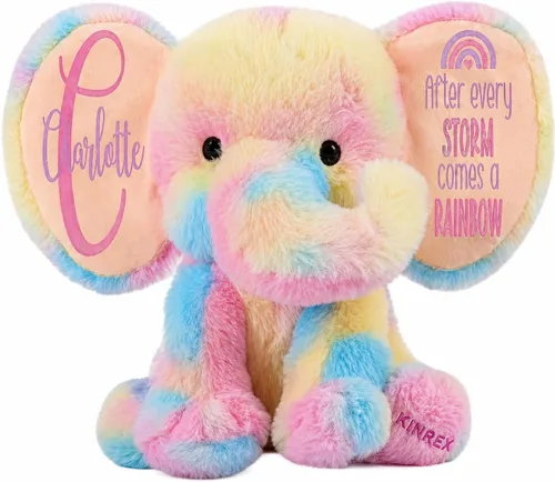 Vista 16 de Animal de peluche de elefante personalizado - Anuncio de estadísticas de nacimiento personalizadas, animales de peluche de elefante para bebés, baby