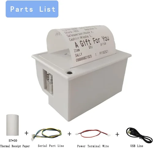 Vista 5 de Maikrt Embedded Thermal Printer 1224V Micro Thermal Receipt Printer Serial Port Microcontroller Secondary Development MCU Printing Module TTL/RS232