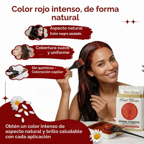 Vista 4 de Tinte Pride Of India para el cabello, en polvo, de hierbas y de 8.5 onzas Polvo de henna herbaria - Rojo