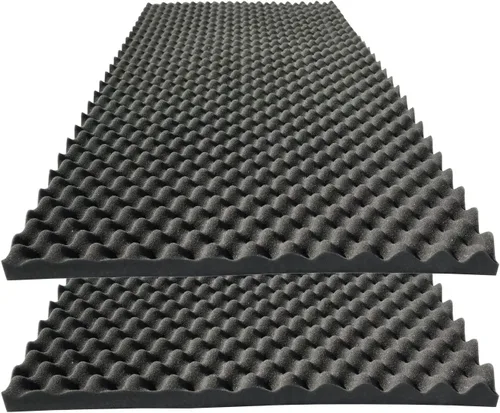 Vista 5 de 4 PCS Paneles Acústicos, 48''X24''X2'' Paneles de Pared de Espuma Insonorizante Tipo Huevera, Espuma de Alta Densidad Ignífuga para Cancelación