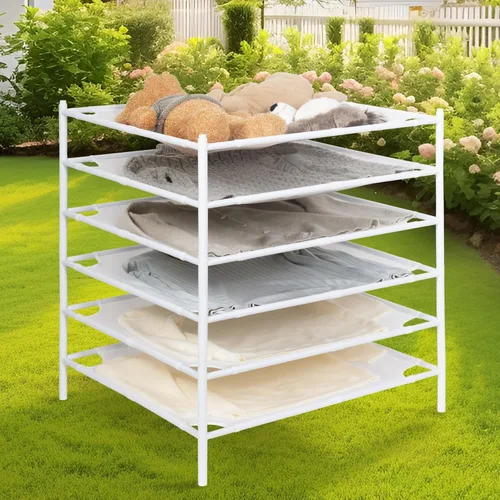 Vista 35 de STORAGE MANIAC Estante para Secar Suéteres, Estante de Secar Ropa de Malla, Estante de Secar Ropa de lavandería Apilable, Secador Plano