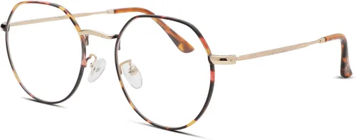 Vista 6 de Pro Acme Gafas redondas de moda Metal Clear Lens Frame Vintage Unisex Gafas 53MM