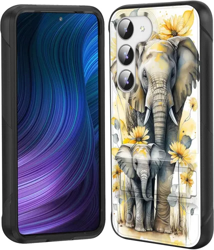 Vista 67 de Funda para Galaxy S24 Plus con soporte, doble capa híbrida de policarbonato duro y silicona suave, resistente a prueba de golpes, funda protectora