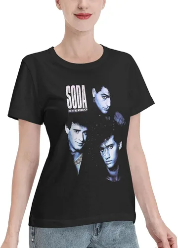 Vista 2 de Soda Stereo T Shirts Women's Loose Fit Casual Cotton Comfort Crew Neck Short Sleeve Tees Clothing