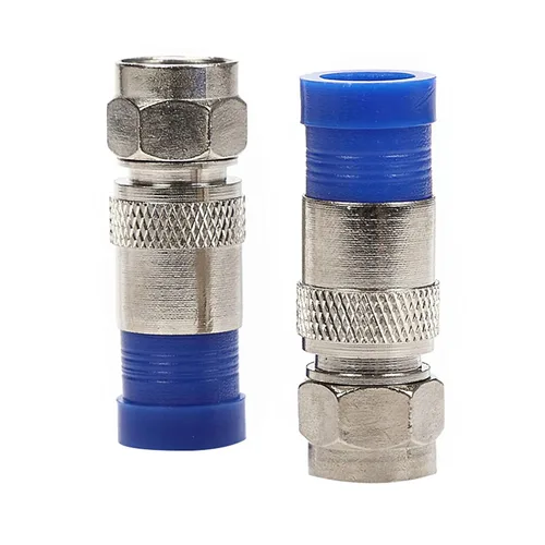 Vista 2 de RG6 - Adaptador coaxial de compresión tipo F para antena recta, paquete de 20