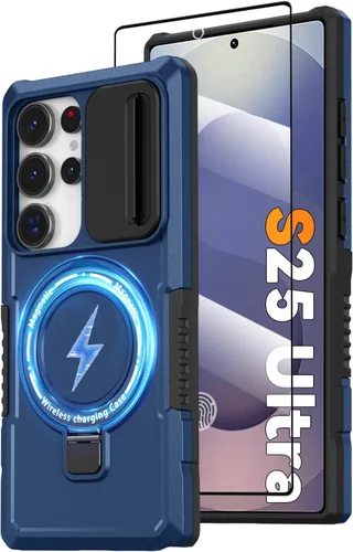 Vista 30 de Funda magnética para Samsung Galaxy Note 20 Ultra con soporte de anillo [con protector de pantalla] [Compatible con carga inalámbrica MagSafe] Funda