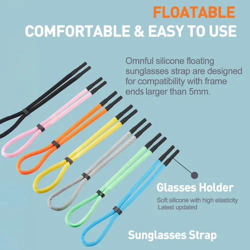 Vista 2 de Soporte para correa de lentes de sol para flotar, cordón ajustable para correa de lentes para hombres y mujeres, soporte para correa de gafas