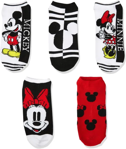 Vista 2 de Disney Women's Mickey Mouse 5 Pack No Show Socks